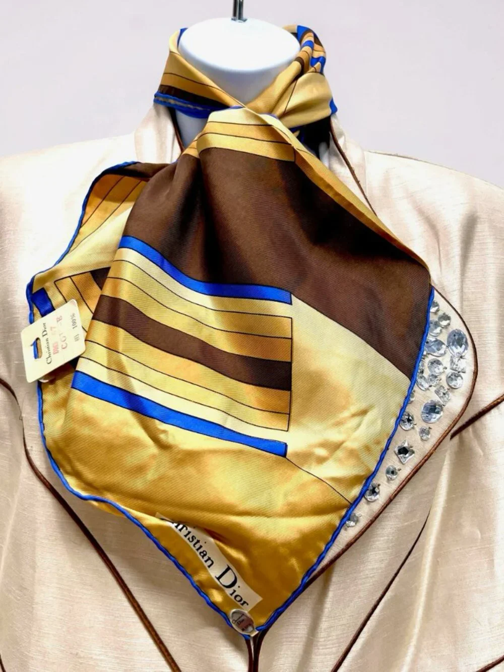 New-Christian Dior  silk Satin Neck-kerchief 20